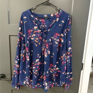 Torrid Navy Floral Blouse